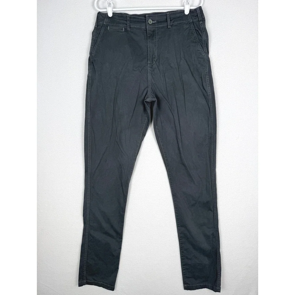 American Tall Chino Pants Womens 14 XT Gray Stretch Cotton Slim Leg AW-PC-10793
